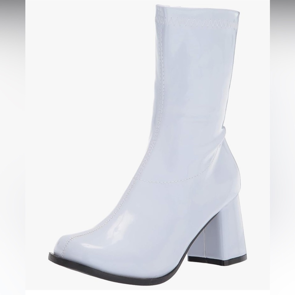 White Gogo Ankle Boots